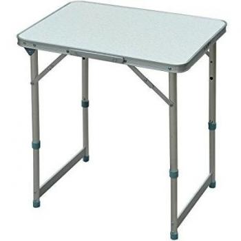 Outsunny Mesa Madera de Camping Plegable Convertible en Maleta Altura Regulable para Picnic 60x45x47,5-64 cm con Marco de Aluminio
