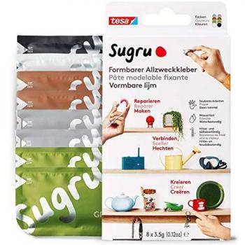 Sugru Mouldable Glue de tesa, adhesivo fuerte multiusos, envase de 8
