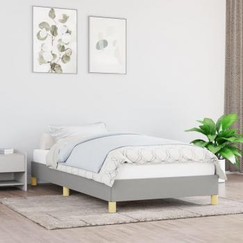 Cama de tela gris claro 90x190 cm con protector solar incluido