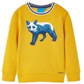 Sudadera Infantil con Estampado de Zorro Jersey Ropa de Niños Color Ocre 116 Manga Larga