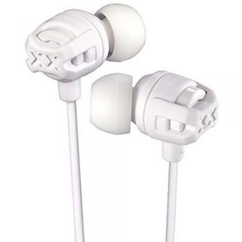 JVC Xtreme Xplosives In-Ear Headphones Sweat Proof Earphones with Built-In Remote and Mic for Call Handling - White