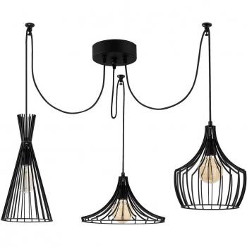 Lámpara colgante Mezopotamya N-1291 de 3 luces en color negro