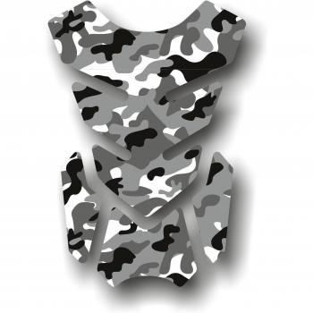 4R Quattroerre.it 18166 Pegatina 3D Para el Depósito de la Moto Full, Camuflaje Gris