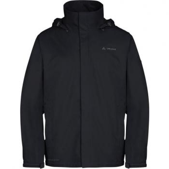 Vaude Chaqueta Escape Light Negro Hombre - Chaqueta ligera, impermeable, transpirable, con capucha ajustable, cremalleras ventiladas, fabricada con materiales reciclados y diseñada para actividades al aire libre