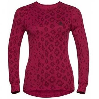 Odlo Bl X-mas Active - Camiseta de Manga Larga para Mujer, Unzutreffend, Bl X-Mas Active - Camiseta de Manga Larga, Mujer, Color Cerise AOP FW19, tamaño Medium