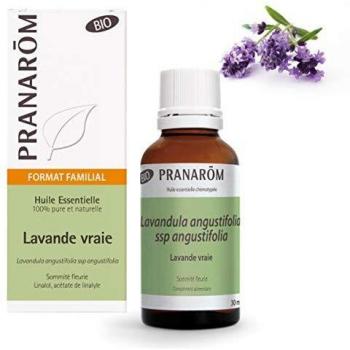 Pranarom Organic Lavender Essential Oil 30ml - 100% Pure and Natural, Chemotyped for Sleep and Stress Relief