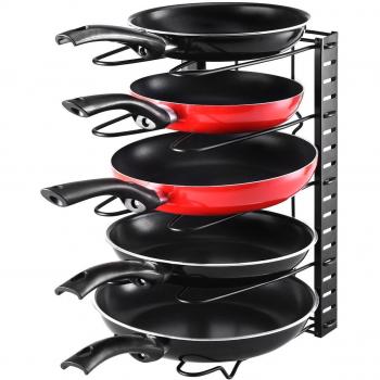 Aookey Pan Bakeware Organizador Rack de Almacenamiento, Utensilios de Cocina Ajustable Panera Soportes de la Tapa del Recipiente, de Acero Inoxidable