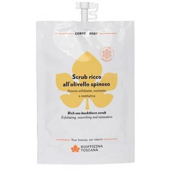 Scrub Nutritivo de Espino Amarillo Biofficina Toscana, 70 ml - Exfoliante corporal rico en nutrientes, formulado con extracto de espino amarillo, ideal para revitalizar y suavizar la piel