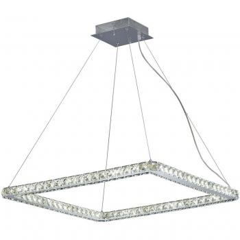 Lámpara colgante cuadrada Galaxy 36W LED 4000K cromo pulido cristal