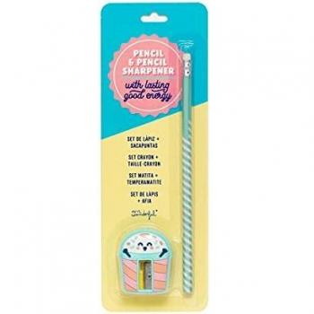 Mr. Wonderful Pencil and pencil sharpener - Milkshake
