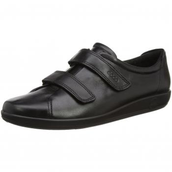 Ecco Women's Soft 2.0 Velcro Casual Trainers - Black - Size: 9