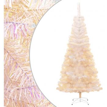vidaXL Artificial Christmas Tree with Iridescent Tips White 210 cm PVC