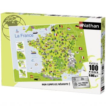 Puzzle Nathan Map of France 100 Piezas (100 Unidades)