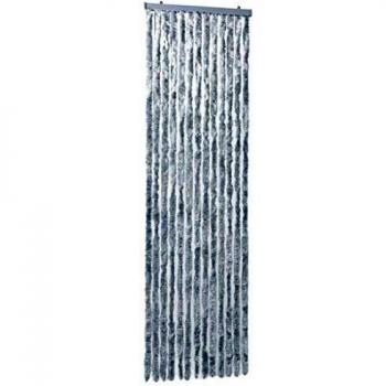 vidaXL Cortina mosquitera de chenilla blanca y gris 56x185 cm