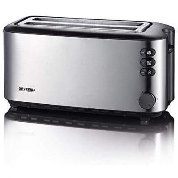 SEVERIN Tostadora automática, 1400 W de potencia, acero inoxidable cepillado y negro, AT 2509