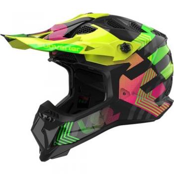 Casco de motocross LS2 MX700 Subverter Chromatic Negro Cromático