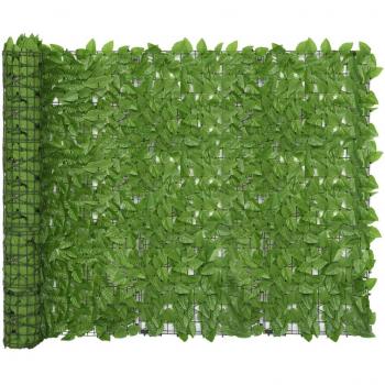 vidaXL Balcony Screen with Green Leaves 400x150 cm