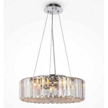 Lámpara de Techo Moderna Recinto 6 Luces Cromo y Cristal