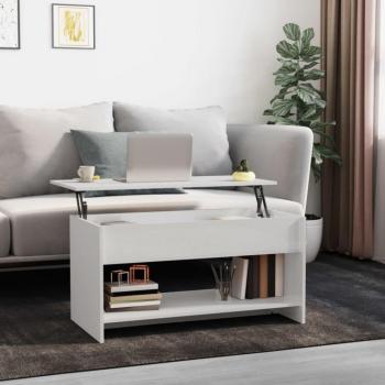 vidaXL Coffee Table High Gloss White 102x50x52.5 cm Engineered Wood