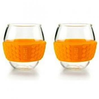 IBILI 623530 Set 2 Vasos de Cafe y de té, Silicona, Transparente, 19 x 10 x 10 cm