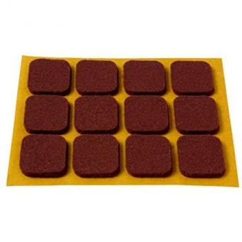 Brinox B70740M Deslizadores Fieltro, Marrón, 20 x 23 mm, Set de 12 Piezas