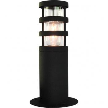 Bolardo Baliza Hornbaek, negro, iluminación exterior, diseño moderno, material resistente a la intemperie, altura de 90 cm, diámetro de base de 20 cm, luz LED integrada, IP65 (resistente al agua y