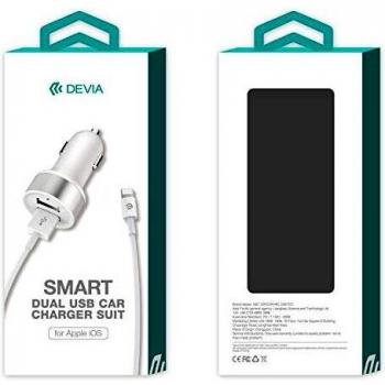 Cargador de Coche 2.4A con Cable Lightning para iPhone y iPad