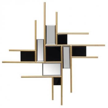 Decoración de Pared Dorado Metal 80 x 1,5 x 80 cm
