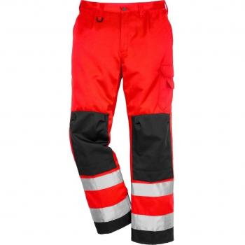 Fristad Kansas - Trousers CL 2 2001 TH Sz 40.5/103 Short Hi-Vis Red/Black 100002-396 D108