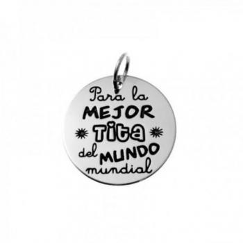Colgante Plata Ley 925m Disco 21mm Mejor Tita del Mundo