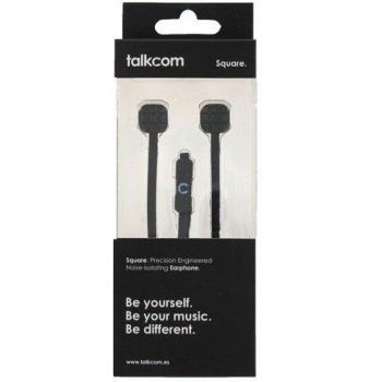 Auriculares Intrauditivos Talkcom Square con Micrófono Integrado - Color Negro