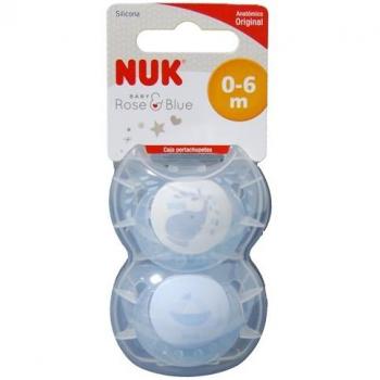 Nukete Blue Silicone Soother Size 1 - 2 Pack