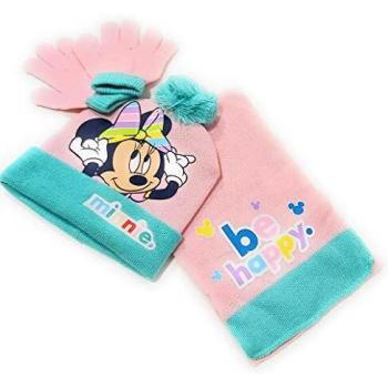 ARDITEX WD13219 Set de Guantes mágicos, Gorro y Bufanda de Punto de Disney-Minnie