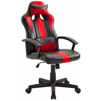 Silla gaming en polipiel negra y roja Happy Garden