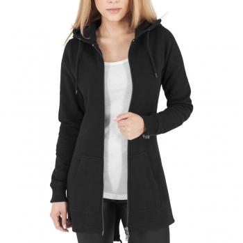 Urban Classics Women's Hooded Zip Sweat Parka - Black - XS to 4XL