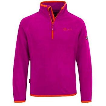 Trollkids Jersey de Polar Nordland con Cremallera para Niños, Color Dunkelrosa/Orange Talla 14 años