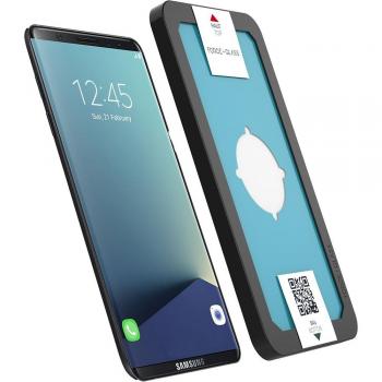 Bigben Connected - Protector de pantalla Force Glass en vidrio templado para Samsung Galaxy S8, con kit de colocación. Bordes negros