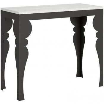 Consola Extensible Paxon Evolution 90x40/300 cm, Blanco Fresno con Estructura Antracita