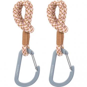 Ganchos Universales de Cuerda con Mosquetón para Coche o Silla de Paseo Lässig - 2 Unidades Color Camel Vainilla
