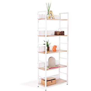 Estantería Order de Duehome, metálica, acabados en Cambrian y Blanco, medidas 60 cm (ancho) x 154 cm (alto) x 28 cm (fondo)