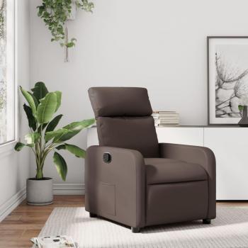 Sillón reclinable de cuero sintético marrón Vidaxl con estructura resistente, mecanismo de reclinación ajustable, tapizado en cuero sintético de alta calidad, color marrón, diseño ergonómico y cómodo