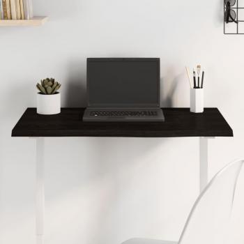 Mesa de roble macizo tratada marrón oscuro 80x50x2 cm