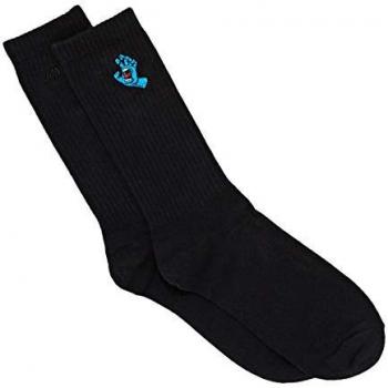 Calcetines Santa Cruz Screaming Mini Hand negros con diseño gráfico, material de algodón, acolchado en la planta, puño elástico y tallas disponibles para hombre y mujer