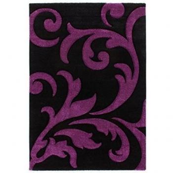 Moderno Alfombra Francia - París 200cm x 290cm negro / morado 100% de polipropileno