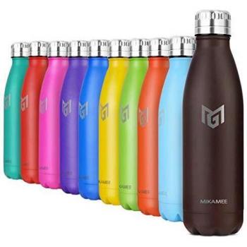 MIKAMEE Botella de Agua Acero Inoxidable 350/500/650/750ml | Aislamiento de Vacío de Doble Pared airBottle | sin bpa Botella termica | Mantiene 24h frías/12h Calientes | para Niños, Deporte, Oficina
