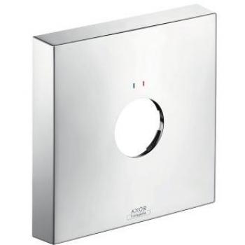 Rosetón cuadrado de 33 mm para grifería empotrada con 1 orificio rojo/azul cromado Axor