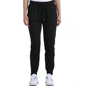 Pantalón Bullpadel Itati Negro para mujer, características: tejido ligero, secado rápido, cintura elástica con cordón ajustable, bolsillos laterales, diseño moderno y cómodo