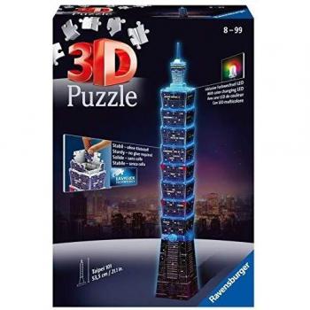 Puzzle 3D Ravensburger - Taipei 101 de Noche, 216 Piezas