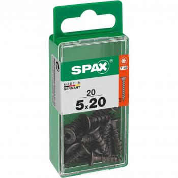 Tornillo para Madera Spax T-Star+ Cabeza Plana Avellanada Pavonado Ø5 x 20 mm - Caja 20 Uds