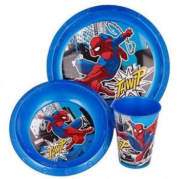 Set de Menaje Spiderman 3 Piezas Azul para Niños